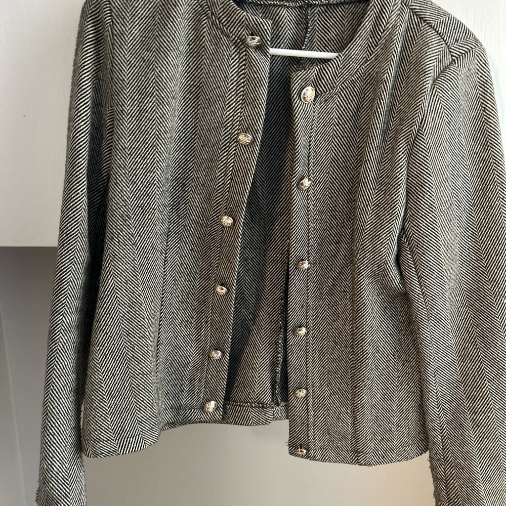Women's Black and White Herringbone Jacket